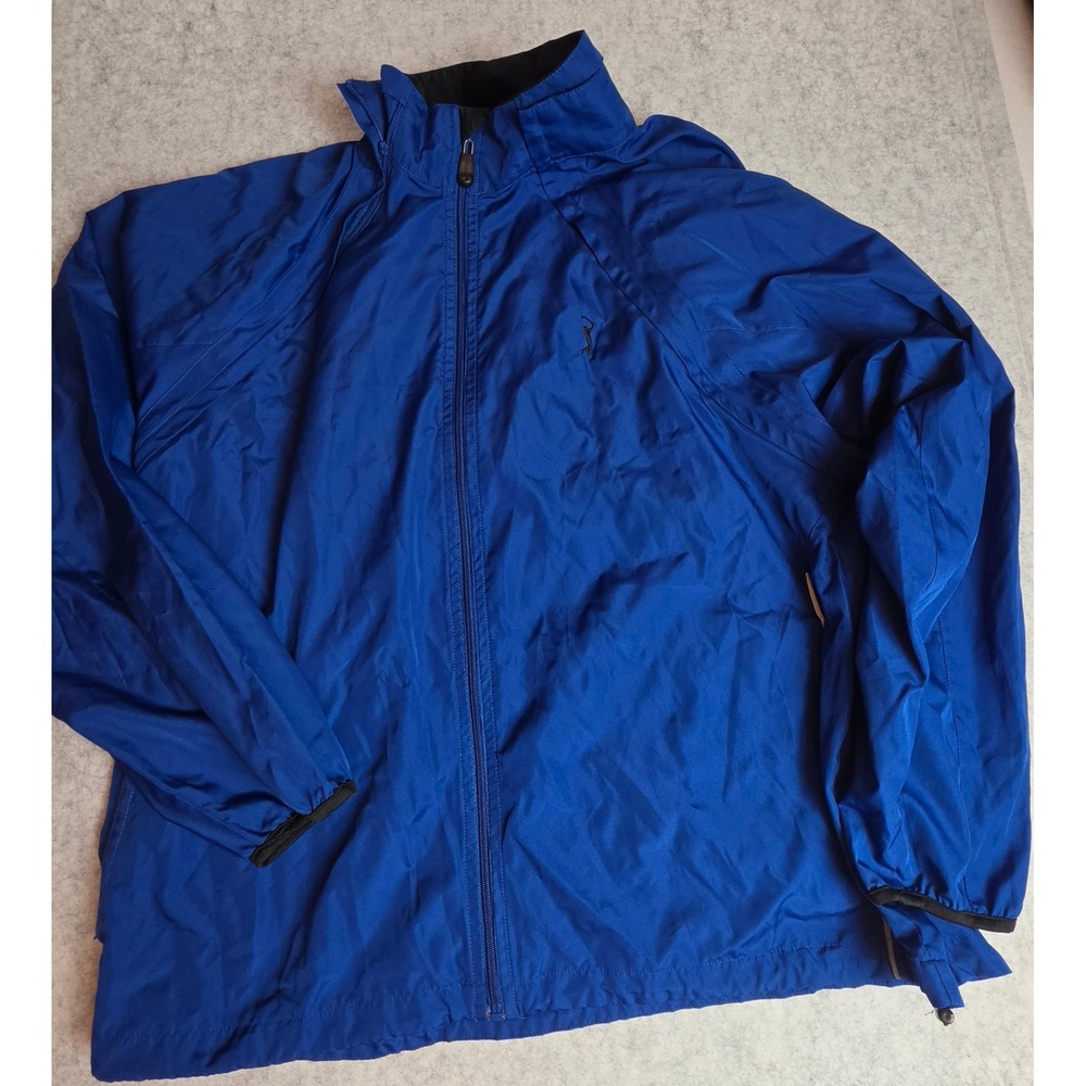 PGA Tour Mens XL Blue Convertible Golf Windbreaker Jacket Vest Zip-Off Sleeves